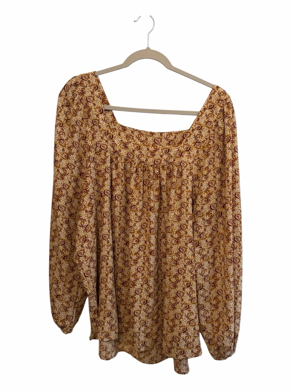 Wonderly Mustard and Brown Floral Tunic